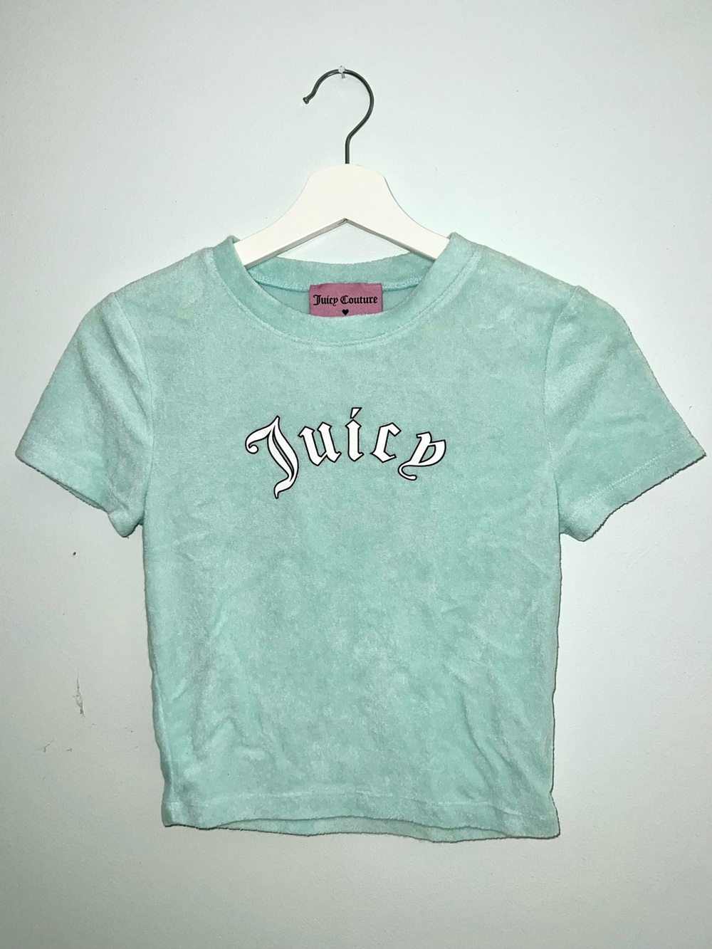 Juicy Couture Mint French Terry Logo Short Sleeve Top